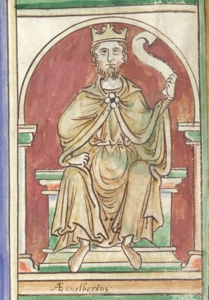 켄트의 성 에텔베르트_from book The Abbreuiatio chronicorum AD 1000-1255 by Matthew Parks.jpg